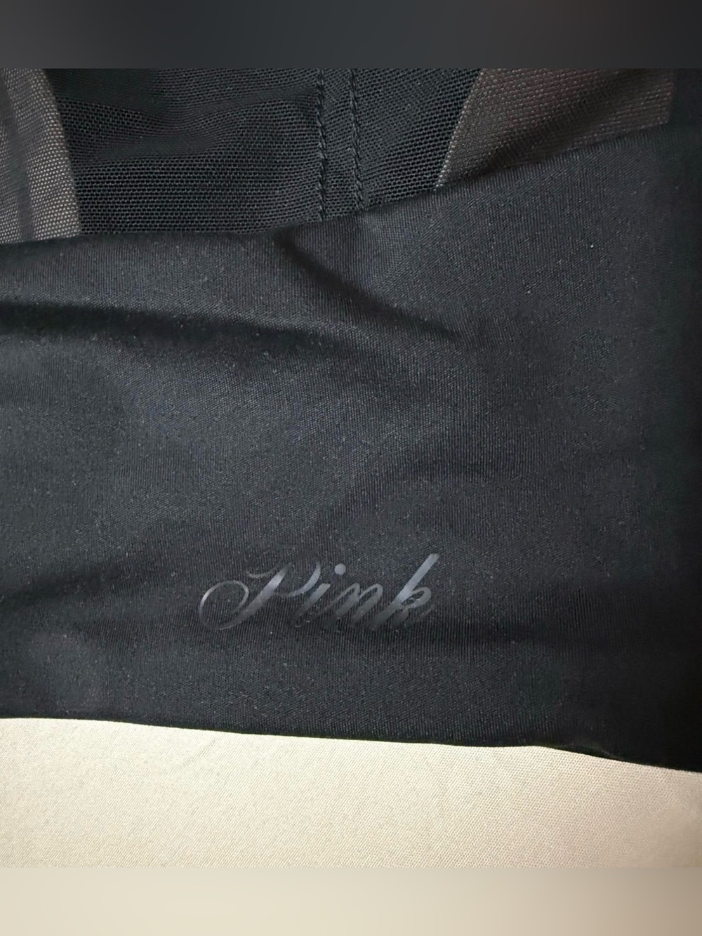 NWT VS PINK XL black square‎ neck sports bra. - Picture 5 of 6